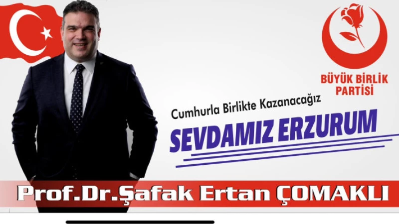 Prof. Dr. Şafak Ertan Çomaklı,   Büyük Birlik Partisi Erzurum Milletvekili Adayı Oldu.